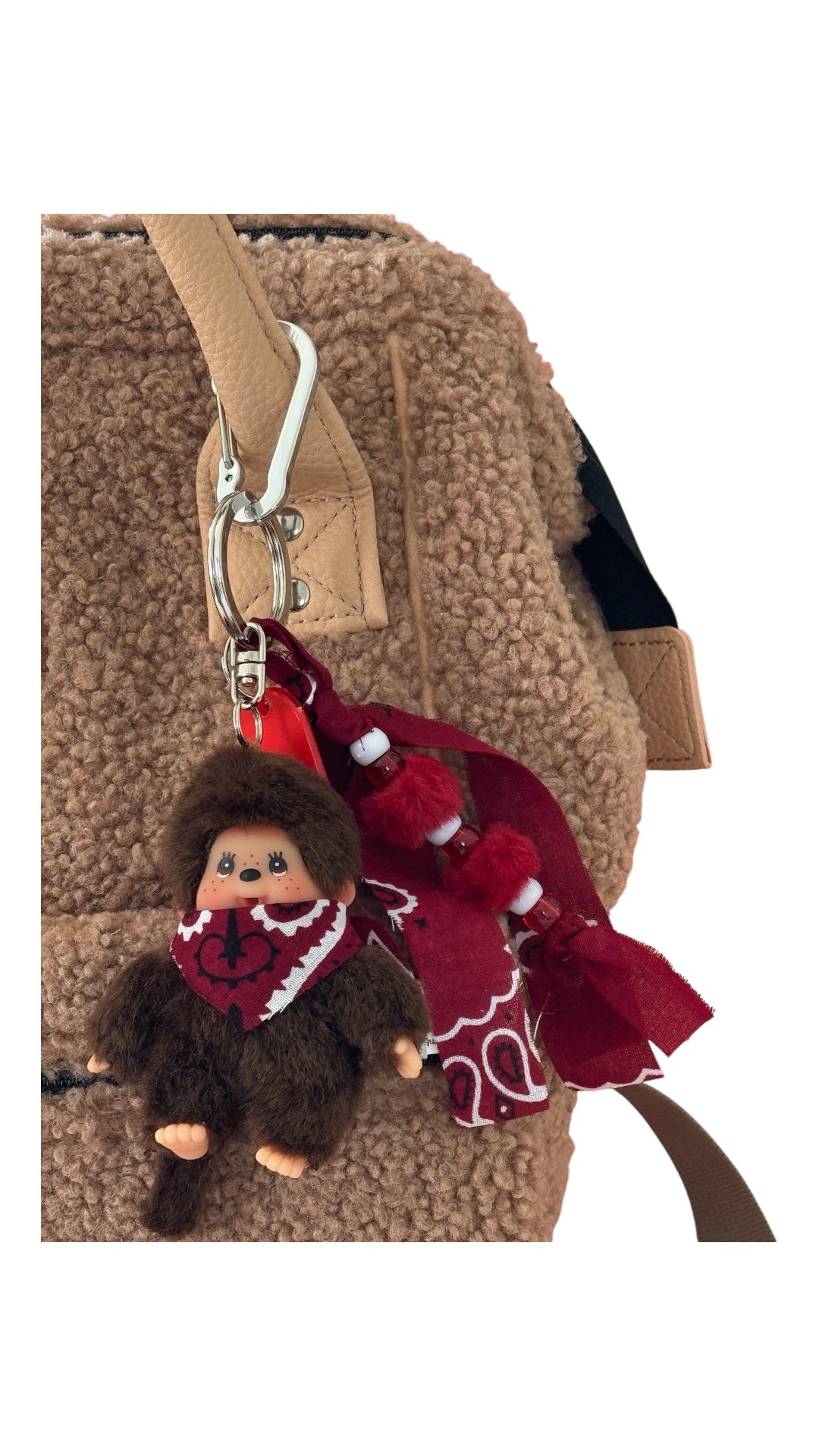 Grigri Monchhichi / Kiki garçon – Bandana au choix : marron, beige, jaune, bleu, vert menthe ou bordeaux | Édition Trop Choubidou